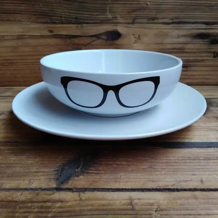 Ceramic bowl glass decal design ceramic soup bowl and rice bowl