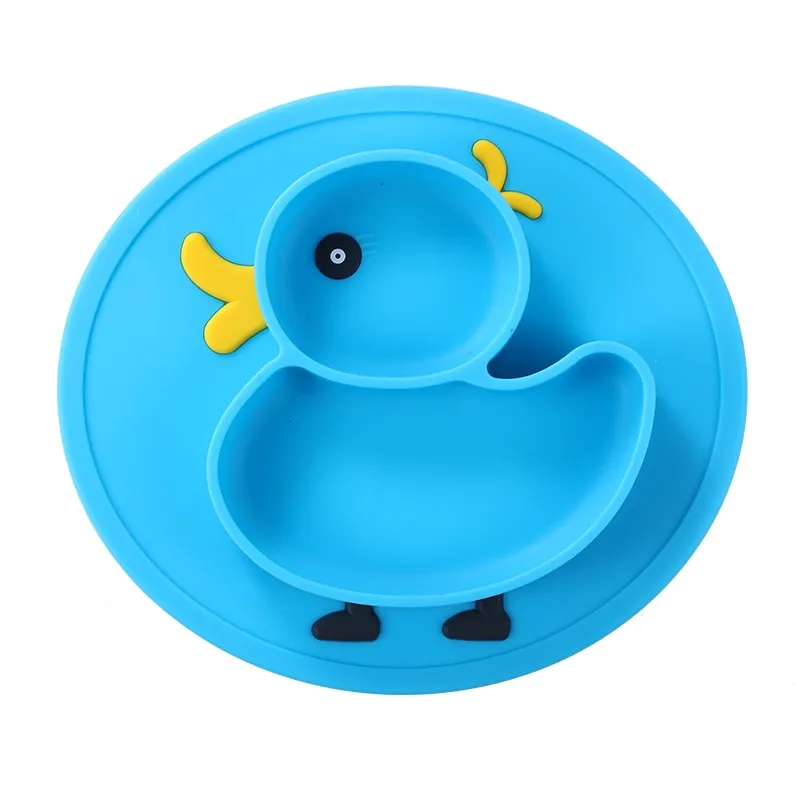 New arrival animal cute food grade round oval printed silicone bowl placemat