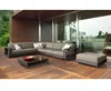 Hot sale metal garden outdoor patio rattan L shaped sofa set furniture sets