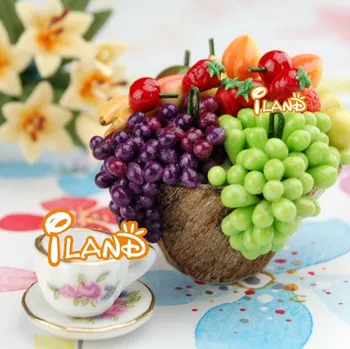 A Bowl Of Grape Fruit Handmade Clay 1 12 Dollhouse Miniature