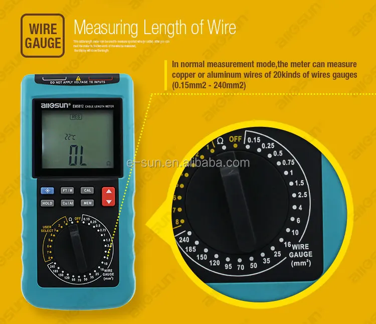 Digital Electric Cable Resistance Tester Cable Wire Length Meter Ohm Up to 30KM 