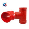 2019 hot selling large diameter fire protecting grooved Tee pipe fittings