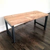 Recycled solid wood and steel coffee table recycled wood coffee table steel pedestal coffee table