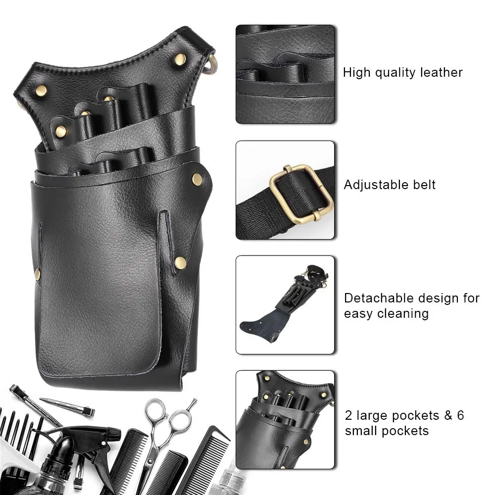 Custom Hair Scissor Holster Leather Hairdresser Pouch Haircutting