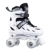 Adjustable flashing wheels kids adult white black quad roller skates