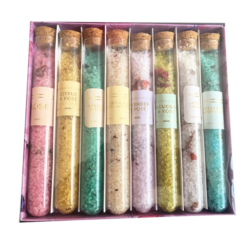 50g Glass Tube Package Bath Salts Coarse Sea Salt Clean The