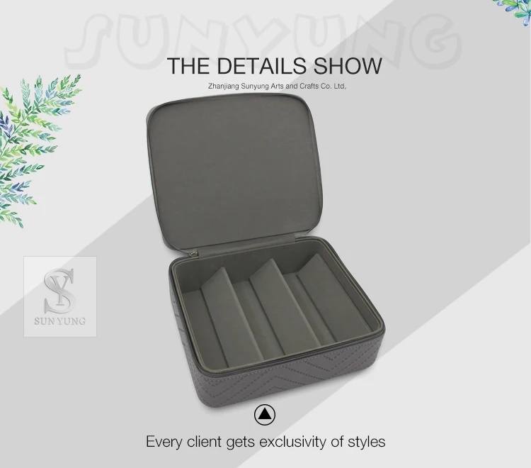 Travel sunglass box with zipper