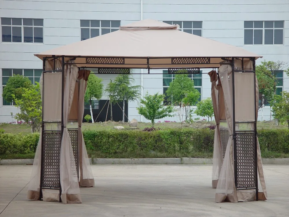 中式豪华花园金属藤制凉亭帐篷