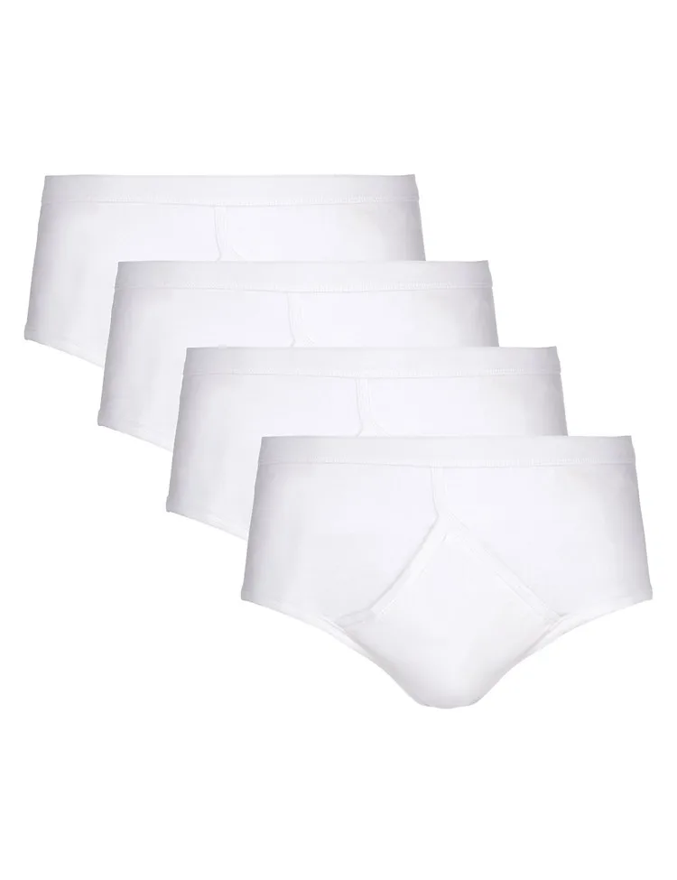 4 Pack Classic Pure White Cotton Briefs Sexy Man Briefs - Buy Sexy Man ...