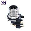 Waterproof M8 5 Pin Male Screw Fix Right Angle Panel PCB Mount Circular Connector