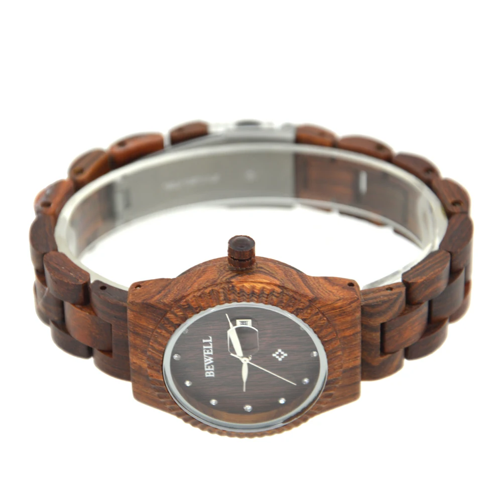 Unique Slim Stone Dial Singapore Movement Wood Quartz Watch Buy