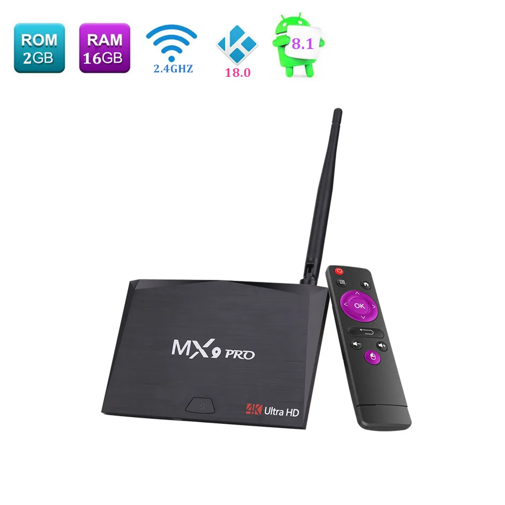 Mx9 Pro Android 8.1 Tv Box Rk3328 Quad Core Wifi Bt Smart Settop Box