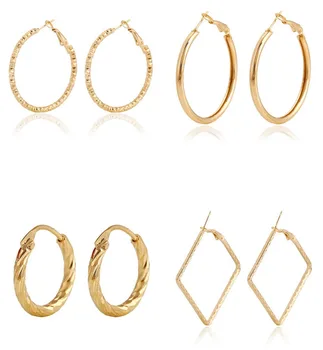 14k Gold Plating Earrings Hoop Earrings Wholesale - Buy 14 Karat Gold Hoop Earrings,Hoop ...