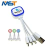 promotional gifts 3 in 1 Micro USB Charging Cable with LED Illuminated Trim