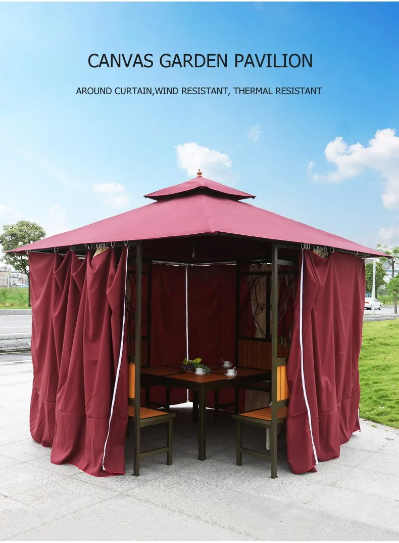 Garden Furniture Canvas Pavilion 3*3m Iron Patio Pavilion Gazebo
