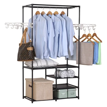 standing coat rack with storage
