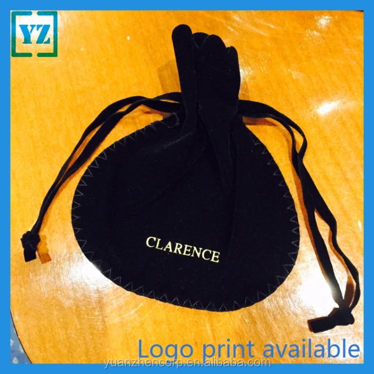 Pear shape gold foil logo drawstring zigzag stitch pouch 02.jpg