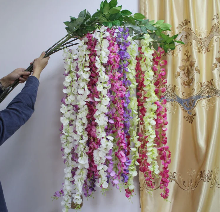 Fc5101 Hanging Wisterias Wedding Decor Artificial Silk Wisteria Bonsai