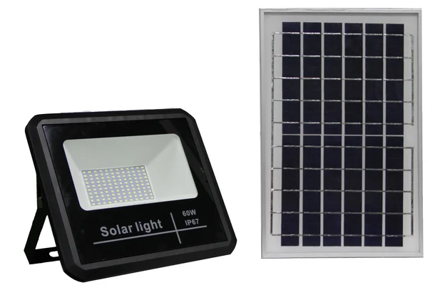 60w solar powered motion sensor led flood light