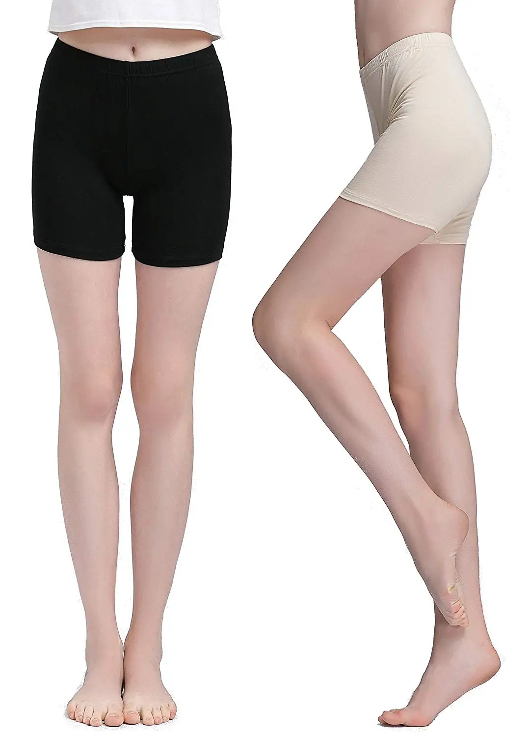 Women Under Dress Tight Shorts Stretch Knee Length Pants Thin