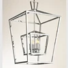 Retro Black Metal Globe Cage Flush Mount Chandelier Industrial Candle Pendant lights