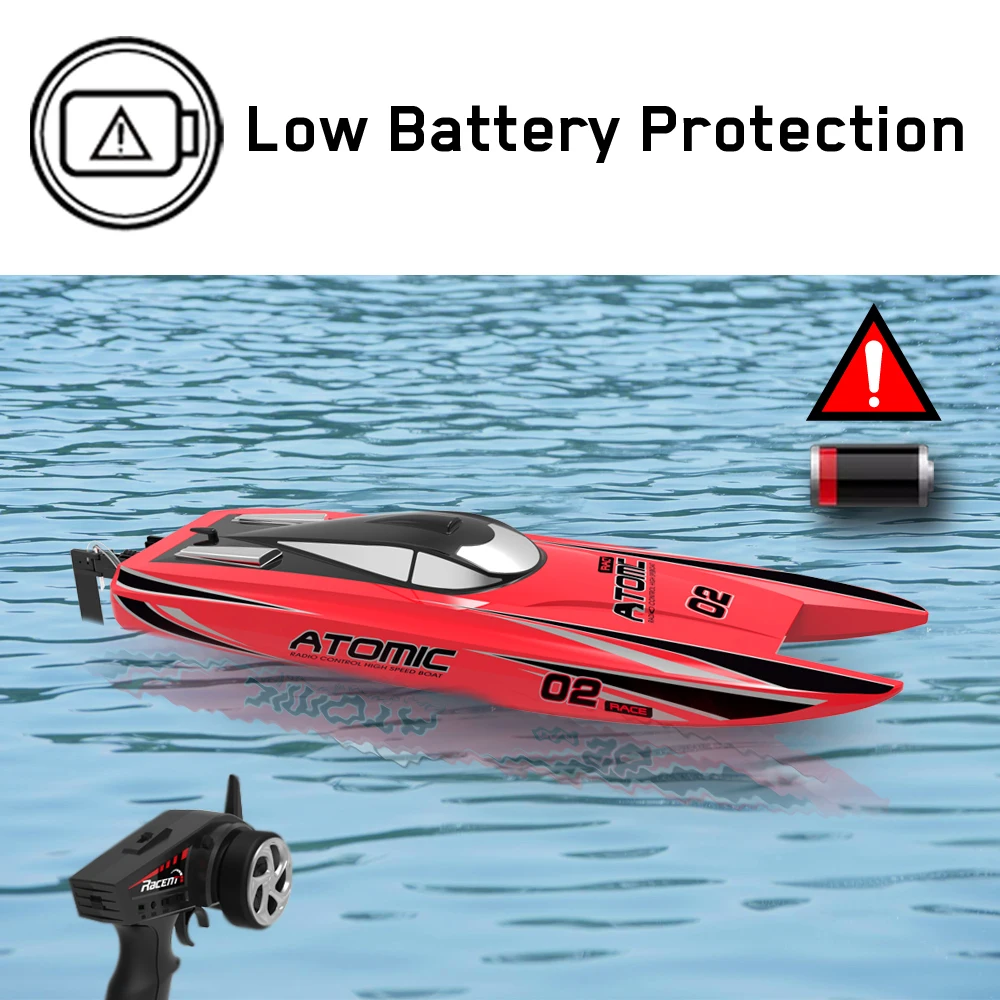 ATOMIC Brushless PNP RC Racing Boat 30mph High Speed Electronic Remote Control Boat for Adults Kids