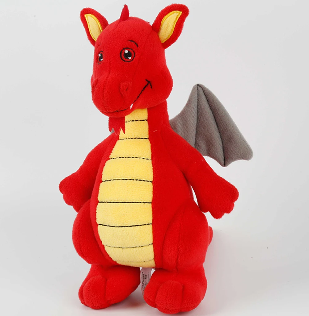 red dinosaur stuffed animal