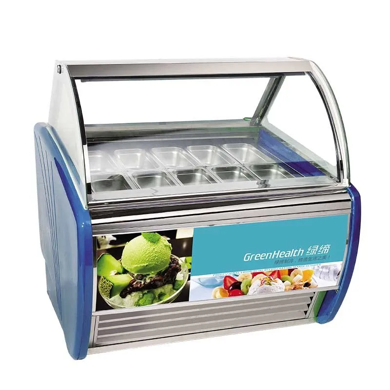 Ventilated Cooling Gelato Display Case Machine Ice Cream Display