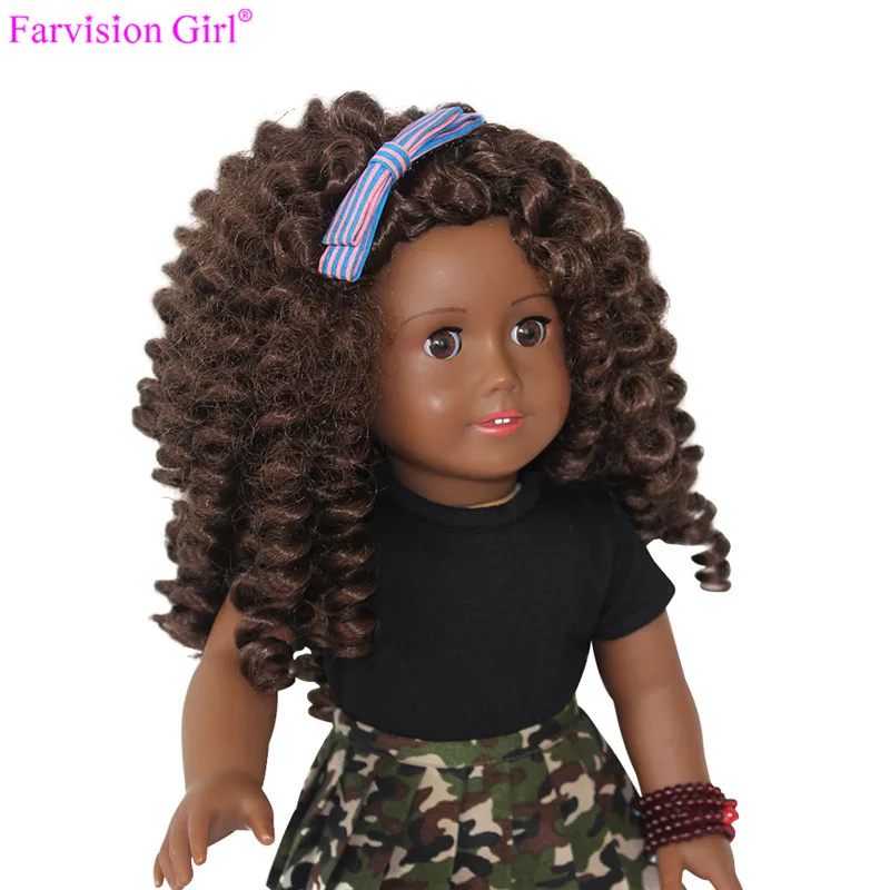18 Inch Vinyl Doll Farvision Girl Doll Wholesale African Girl Black