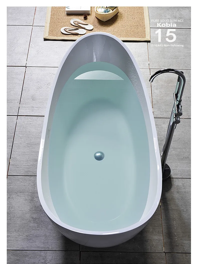 73inch Ce &cupc Solid Surface Resin Stone Bathtub,Faux Marble Resin