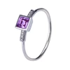 XR1185 xuping square simple 925 sterling silver color diamond engagement ring, fashion fine jewelry crystals from Swarovski