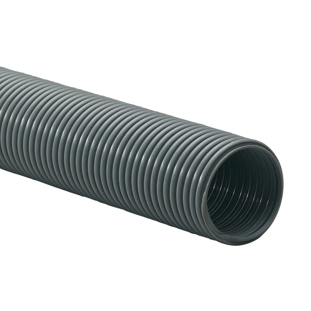 Fully Stretched Gray 2.5 ID x 25ft Length Hose Rubber-Cal PE Flex Commercial Flexible Duct Hose