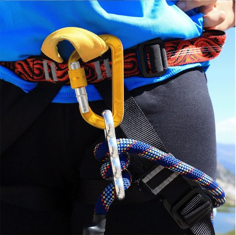 Custom Laser Logo Safty Aluminum Square Carabiner For Rock Climbing