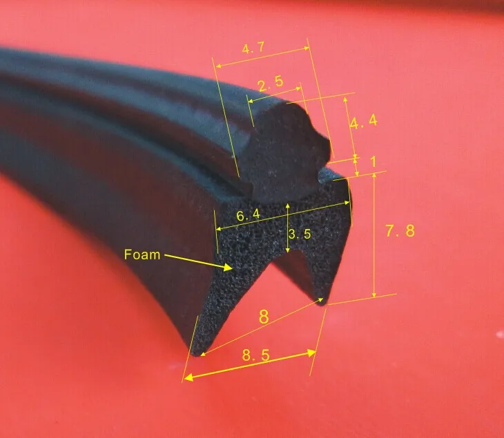 Vulcanized Rubber Protective Strips Selfadhesive Rubber Bumper Strip