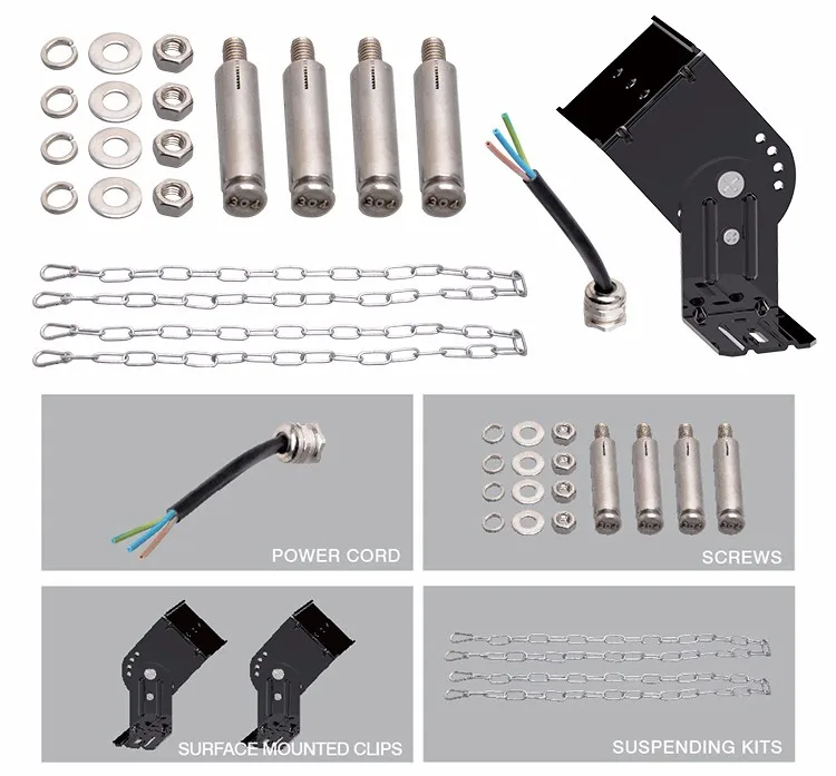 IP65 industrial adjustable LED Linear High Bay Lighting fixture for workshops garage warehouse