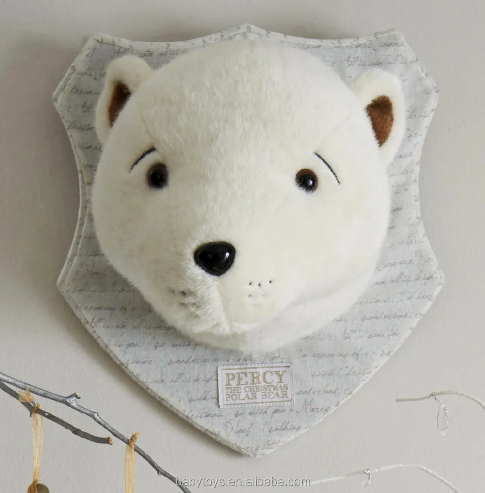 stuffed bear head wall mount
