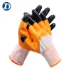 winter industrial double coated black nitrile working gloves