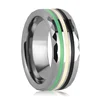 Men's Faceted Tungsten Ring Three Thin Lines Resin Ring