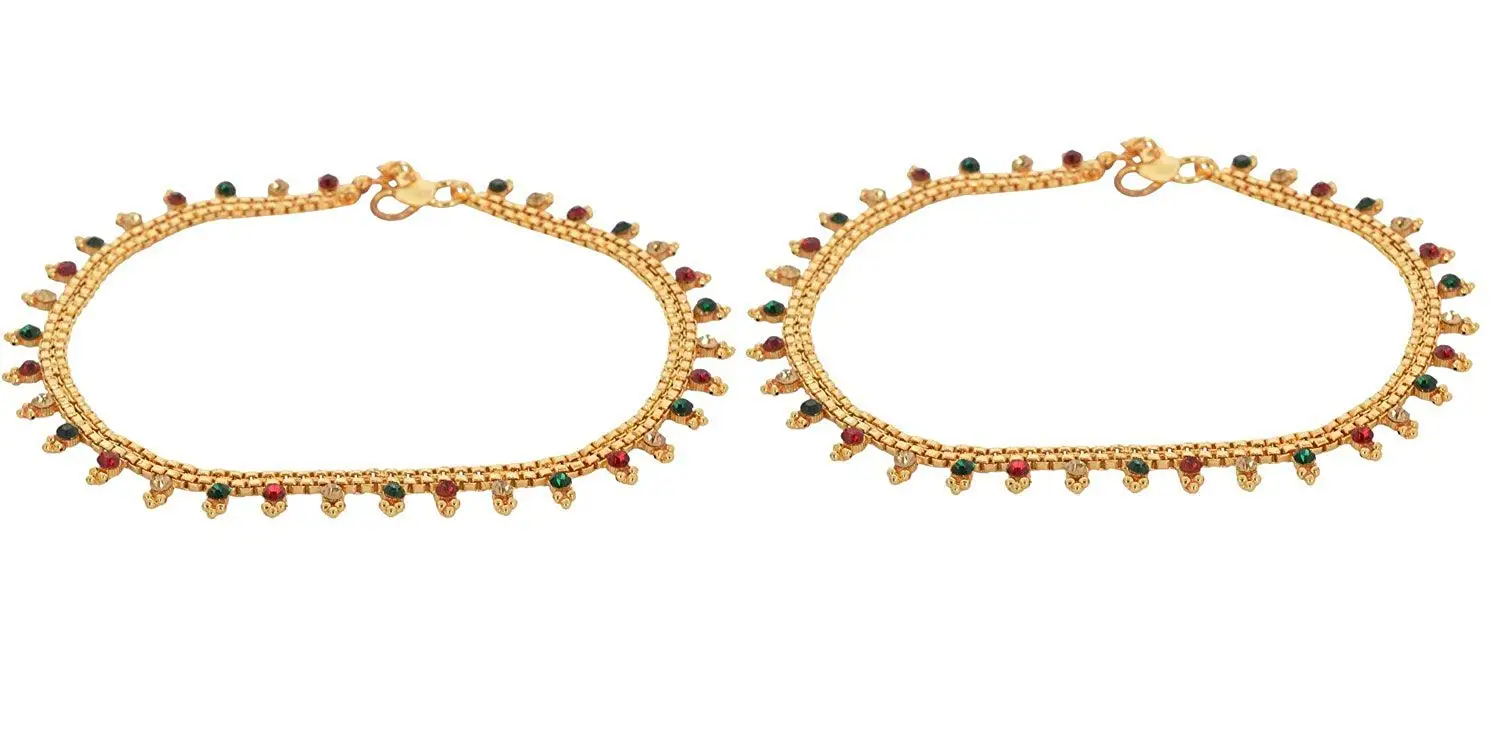 Handicraft Kottage Women's Fashion Jewelry Gold Metal Anklet (HK-AAMG-6006)
