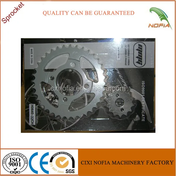 Ybr125 Bajaj Ct100 Motor Transmission System Chain Sprockets With 428