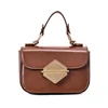 Korean style normcore minimalist premium leather golden Appliques Lock ladies messager bag mini square bag