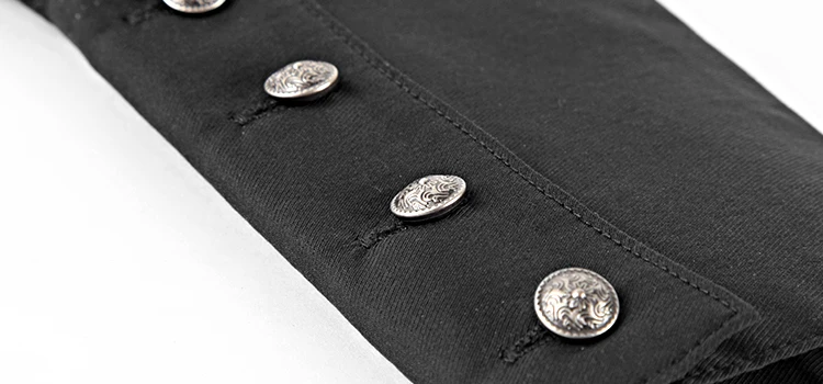Y-597 PUNK RAVE Autumn Black Long Sleeve Lightweight Cotton Men Shirt