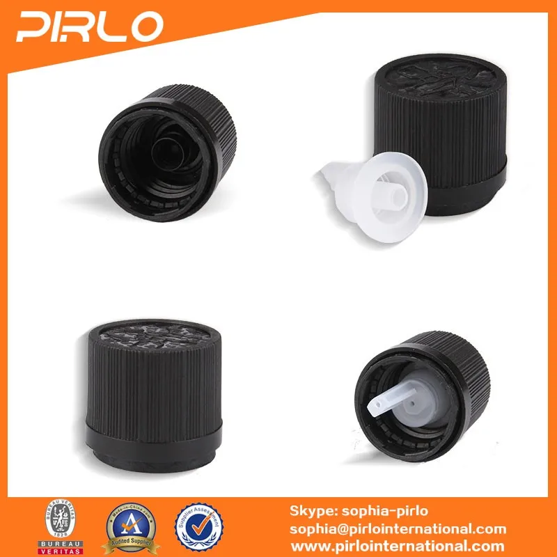 18/410 Neck Size Black Plastic Tamper Proof Childproof Cap Tamper