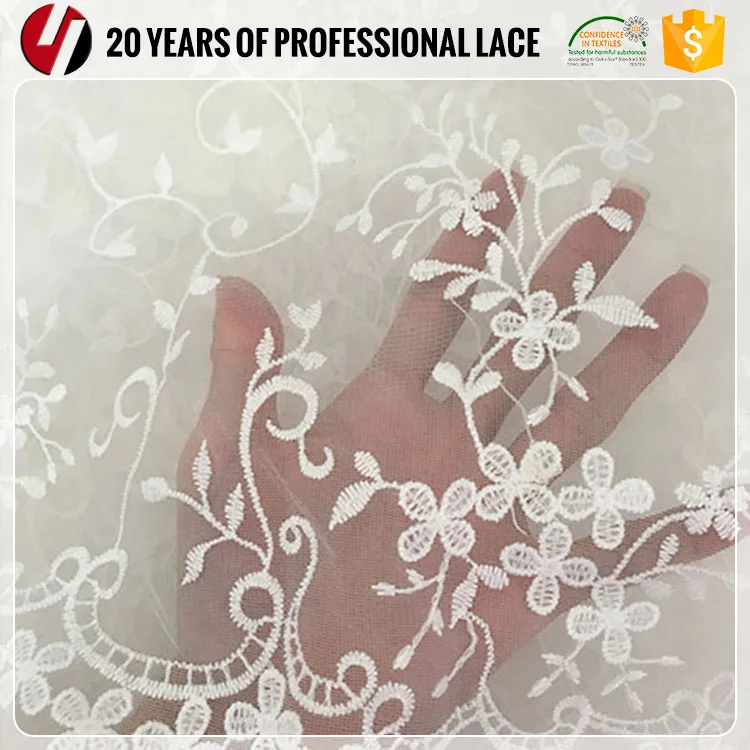 white flower lace fabric