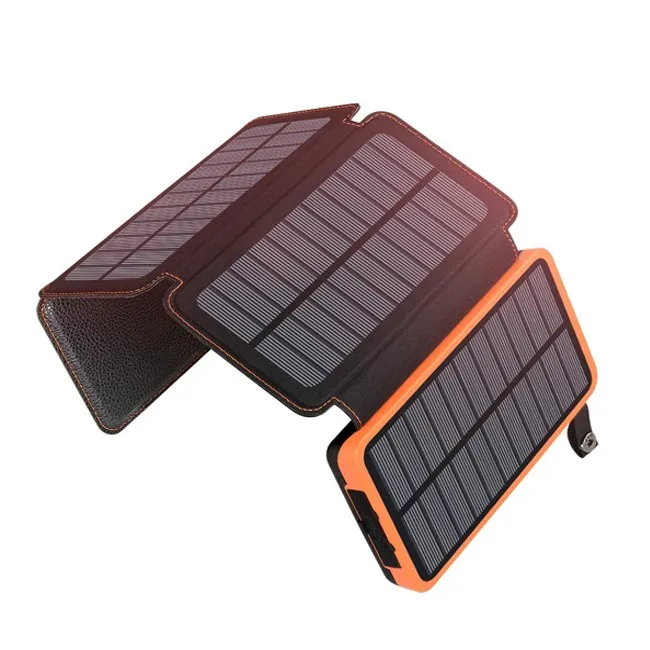 portable mobile charger 3pcs solar panel folding 10000mah wireless solar power bank 20000mah - ANKUX.COM