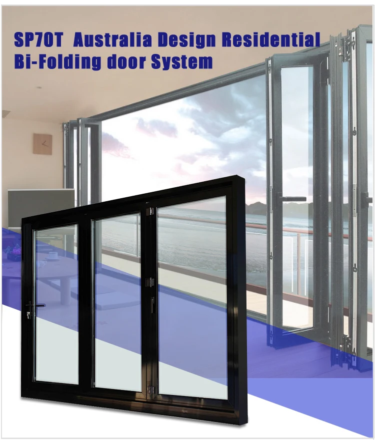 Superwu Shanghai Suppliers AS2047 Frame high quality German hardware Aluminium bifold door withTempered glass