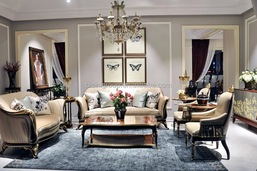 Luxurious European Designed Golden Upholstery Sofa Set Exquisite Handmade Clic Couches For Villa Bf12 05254d Antique