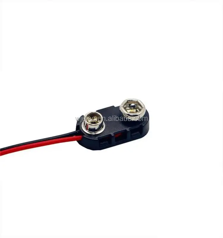 Battery Clip Connector I Type Black w Cable Black NEW 9 Volt Snap 9V 