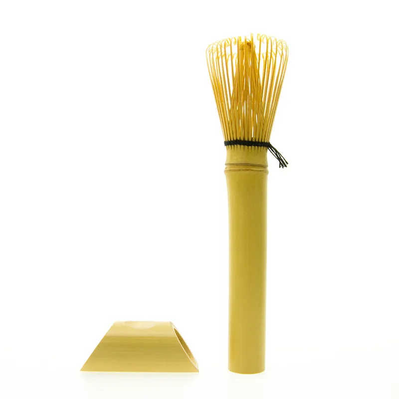eco friendly natural golden/black bamboo matcha long hand shank