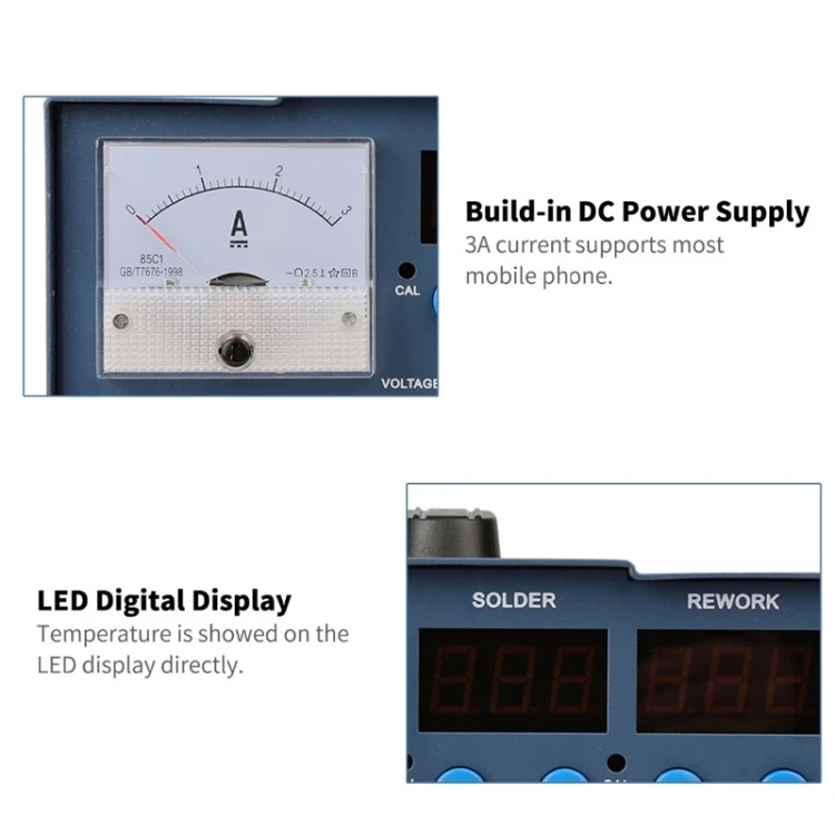 3 in 1 863D SMD Rework Soldering Station Hot Air Gun Solder Iron DC Power Supply